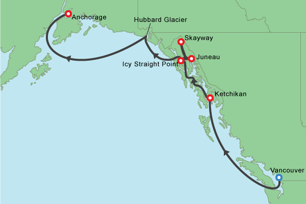 Cruise itinerary map